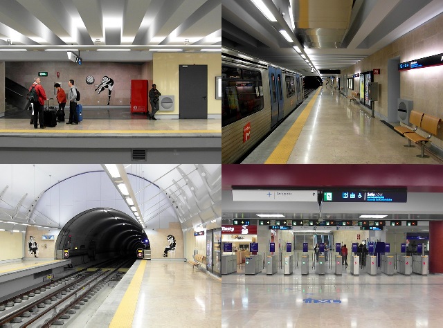 A moderna estação de metrô do Aeroporto de Lisboa
